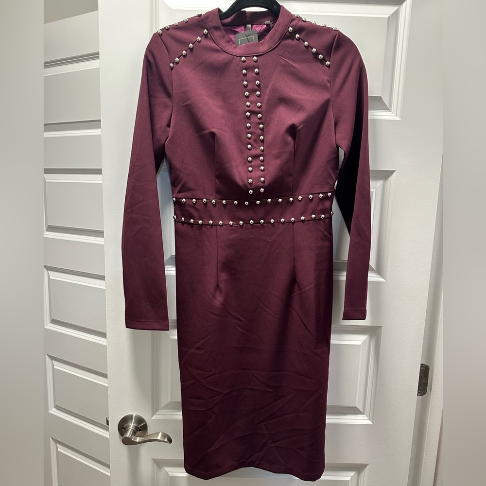 Boutique Fitted Dress Size Medium With Studded Embelishments